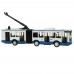 Троллейбус инерц, металл ГОРОДСКОЙ 19 см, двери,  бело-синий, в кор. TROLLRUB-19-BUWH ТехноПарк 