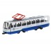 Трамвай инерц металл свет-звук 18,5 см, двери, , бел, кор. TRAM71403-18SL-BUWH ТехноПарк 