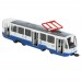 Трамвай инерц металл свет-звук 18,5 см, двери, , бел, кор. TRAM71403-18SL-BUWH ТехноПарк 