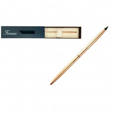 Ручка подарочная в футляре 2 в 1, 1мм, синие чернила, золотой корпус, поворотный механизм+