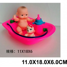 Кукла -Пупс 9см с ванночкой и аксес.  в пакете WS1171 Tongde 