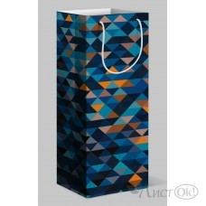 Пакет под бутылку (35*14см) орнамент из треугольников 15.11.01089 Хорошо 
