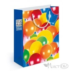 Пакет подарочный 22,7*18см (M) воздушные шарики 15.11.01222 Хорошо 