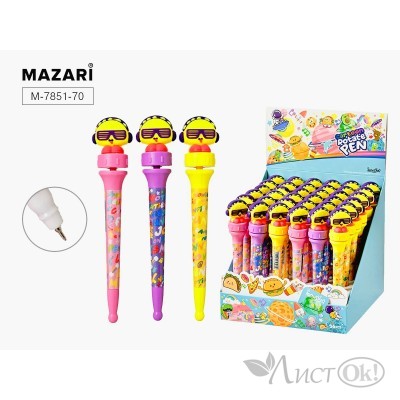 Ручка-игрушка 0.7 мм синяя DJ  CARTOON ROTATE M-7851-70 MAZARI 