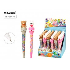 Ручка-игрушка 0.7 мм синяя МИШКИ CARTOON ROTATE M-7847-70 MAZARI 