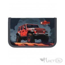 Пенал 1-секционный большой КРАСНЫЙ ДЖИП НА ХОЛМЕ 190х115, ламинированный картон Profit ПН-1932 Проф-Пресс 