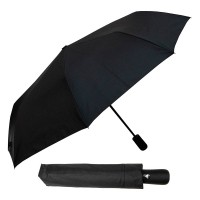 Зонт -трость, черный,  полуавтомат 
