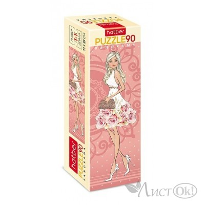 Пазлы 90 эл. ИГРА для детей А4ф 110х290мм  Панорама-Fashion Girl- 90ПЗ4_28186 Hatber 