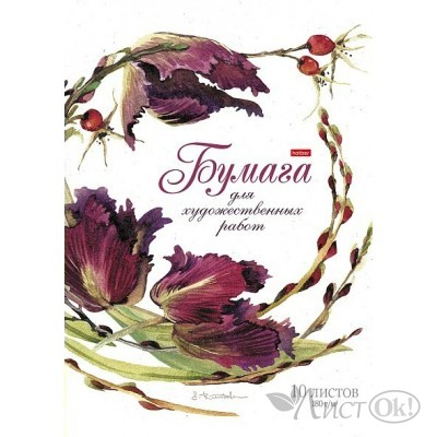 Папка для рисования А3 10л. 180г/кв.м  тиснение-Флер- 10Ба3тВ_17196 Hatber 