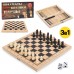 Игра 3в1 Шахматы, Шашки, Нарды /дерево/ W7781 в коробке 2160154 Tongde 