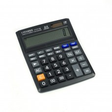 Калькулятор настольный 14 разрядов, 195*154*11 мм, двойное питание, черный, 