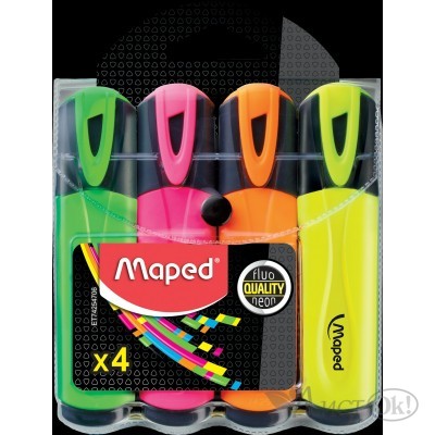 Маркер текстовый HIGHLIGHTER цвета ассорти , набор 4шт. 742547 Maped 