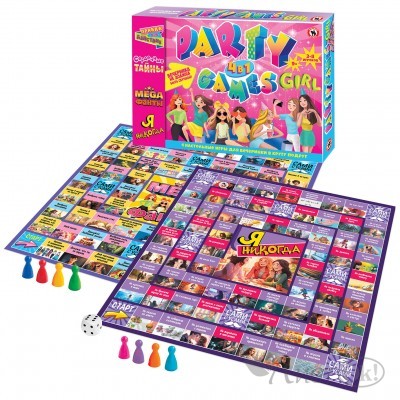 Игра настольная  для вечеринки 4 в 1 «Party games. Girls» 3180 Русский стиль 