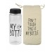 Бутылка для воды 600 мл, пластиковая, в чехле My bottle, Летнее настроение, черная, УД-6444 