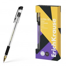 Ручка шариковая 0.7 мм черная ULTRA-30 Gold Stick&Grip Classic. Super Glide Technology. 61111 ERICH KRAUSE 
