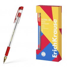 Ручка шариковая 0.7 мм красная ULTRA-30 Gold Stick&Grip Classic. Super Glide Technology. 61112 ERICH KRAUSE 