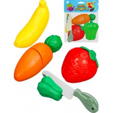 Набор фруктов и овощей для резки (5 предметов, зеленый нож, в пакете) И-4274 Рыжий кот 
