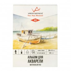 Альбом для рис. акварелью 20л. на спирали 200 г/м2  (30х40 см)  гознак тисненая ALWG-02 