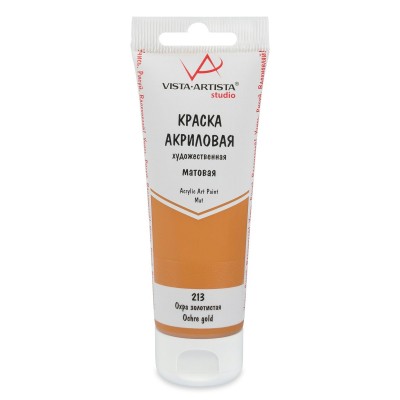 Краска акрил. 75 мл. матовая Studio, VAAM -75, 213 Охра золотистая 
