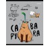 Тетрадь 48 л. клетка скр. КАПИБАРА цветная мелованная обложка Т48-2551 Проф-Пресс 