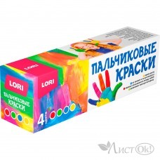 Краски пальчиковые  4 цв. по 40 мл. Пкр-005 LORI 