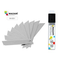 Лезвие для ножа канцелярс. 18мм.10шт.(18х100мм.) пластиковый пенал M-6301 MAZARI Лезвие для ножа канцелярс. 18мм.10шт.(18х100мм.) пластиковый пенал M-6301 MAZARI