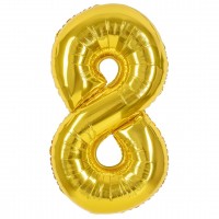 Шарик возд. фольга Цифра 8. Золото. 1 шт. в уп. (40''/102 см) 24088 СмайлБерри 