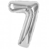 Шарик возд. фольга Цифра 7. Серебро. 1 шт. в уп. (40''/102 см) 24097 СмайлБерри 