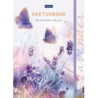 Скетчбук А5 80л на гребне + 50л на отрывной склейке 100г/кв.м без линовки с твердой обложкой -Нежность- 