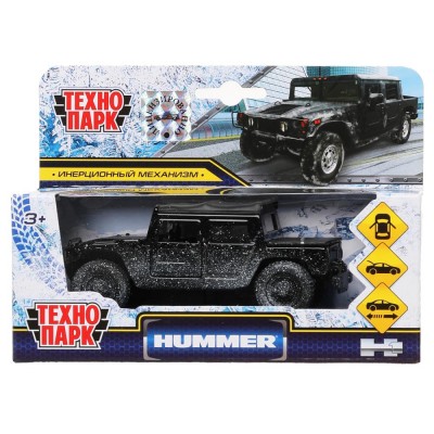Машинка инерц. металл. 312421 Машина металл HUMMER h1 ПИКАП в снегу, 12 см, дв., баг., инерц., кор. Технопарк в кор.2*24шт 312421 Технопарк 