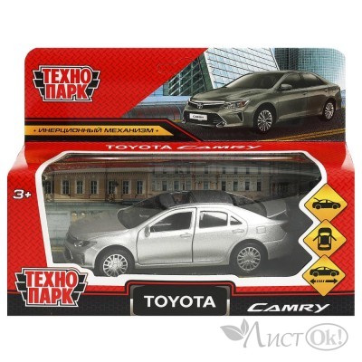 Машинка инерц. металл. TOYOTA CAMRY 12 см, двери, багаж, инерц. серебристый 371919 Технопарк 