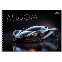 Альбом для рис. 40л. А4. на гребне, мелов.цв.картон.обл.