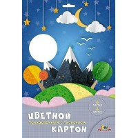 Картон цветной А4. 8л. 8цв. двусторонний тонированный с тиснением Картон цветной А4. 8л. 8цв. двусторонний тонированный с тиснением