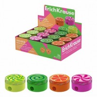 Точилка с контейнером пластиковая Universe, Neon Lollipops, ассорти (в коробке-дисплее по 24 шт.) 60008 ERICH KRAUSE 