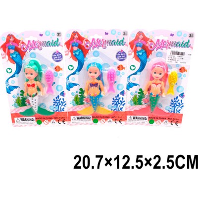 Кукла РУСАЛКА 12см с аксес. 1810A на блистере 2399791 Tongde 
