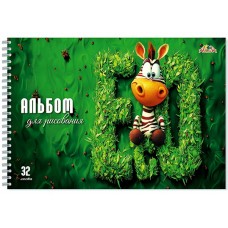 Альбом для рис. 32л. на гребне цв.мел.карт.обл.