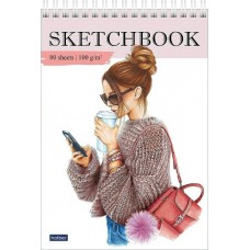 Скетчбук А5 80л на гребне 