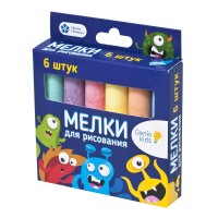 Мел асфальтовый для рисования 6 цв. MLB06 GENIO KIDS-ART 
