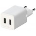 Сетевые зарядное устройство (A202) 2 USB, 2A белое, универсальный сетевой адаптер 122487 Maxvi 