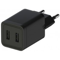 Сетевые зарядное устройство (A202) 2 USB, 2A черное, универсальный сетевой адаптер 122488 Maxvi 
