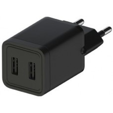 Сетевые зарядное устройство (A202) 2 USB, 2A черное, универсальный сетевой адаптер 122488 Maxvi 