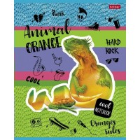 Тетрадь 80 л. клетка А5 на скобе выб лак серия -Animals orange- 80Т5вмВ1 Hatber 