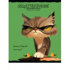 Тетрадь предм. А5 48л, кл., скр. ОБЩЕСТВОЗНАНИЕ «ПРО ХВОСТ» стандарт, тиснение холст 48-2498 Проф-Пресс 