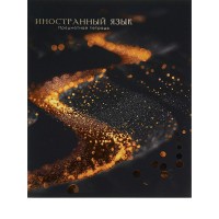 Тетрадь предм. А5 48л, кл., скр. ИНОСТРАННЫЙ ЯЗЫК «BLACK&GOLD» хол.фол,софт-тач,выб.лак 48-2684 Проф-Пресс 
