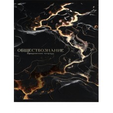 Тетрадь предм. А5 48л, кл., скр. ОБЩЕСТВОЗНАНИЕ «BLACK&GOLD» хол.фол,софт-тач,выб.лак 48-2713 Проф-Пресс 