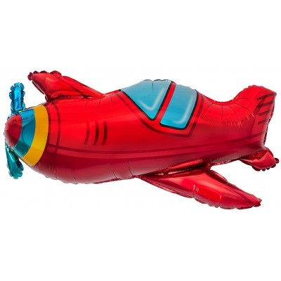 Шарик возд. фольга с клапаном (15''/38 см) Мини-фигура, Самолет, Красный, 1 шт. 190634 Falali 