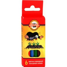 Карандаши цветные 6 цв. 3621/6 короткие ...