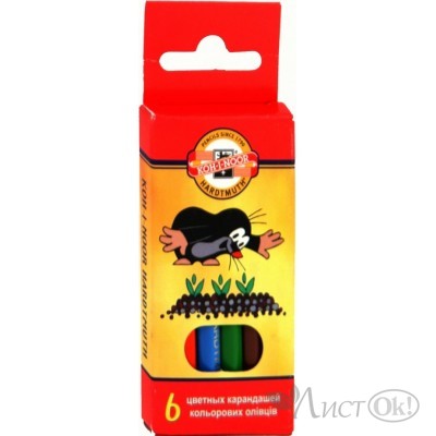 Карандаши цветные 6 цв. 3621/6 короткие 