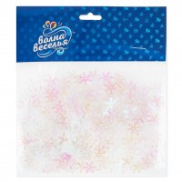 Конфетти Снежинки, Жемчужный, Перламутр, 1,3 см, 20 г. 521337 Волна веселья  Конфетти Снежинки, Жемчужный, Перламутр, 1,3 см, 20 г. 521337 Волна веселья