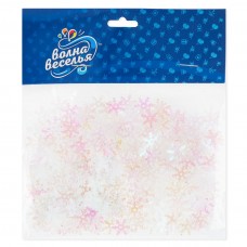 Конфетти Снежинки, Жемчужный, Перламутр, 1,3 см, 20 г. 521337 Волна веселья 